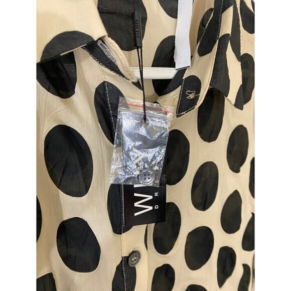 NWT Why Dress Apparel Button Front High Low Short Sleeve Dress - XL - Picture 2 of 13